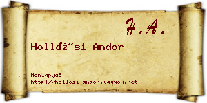 Hollósi Andor névjegykártya